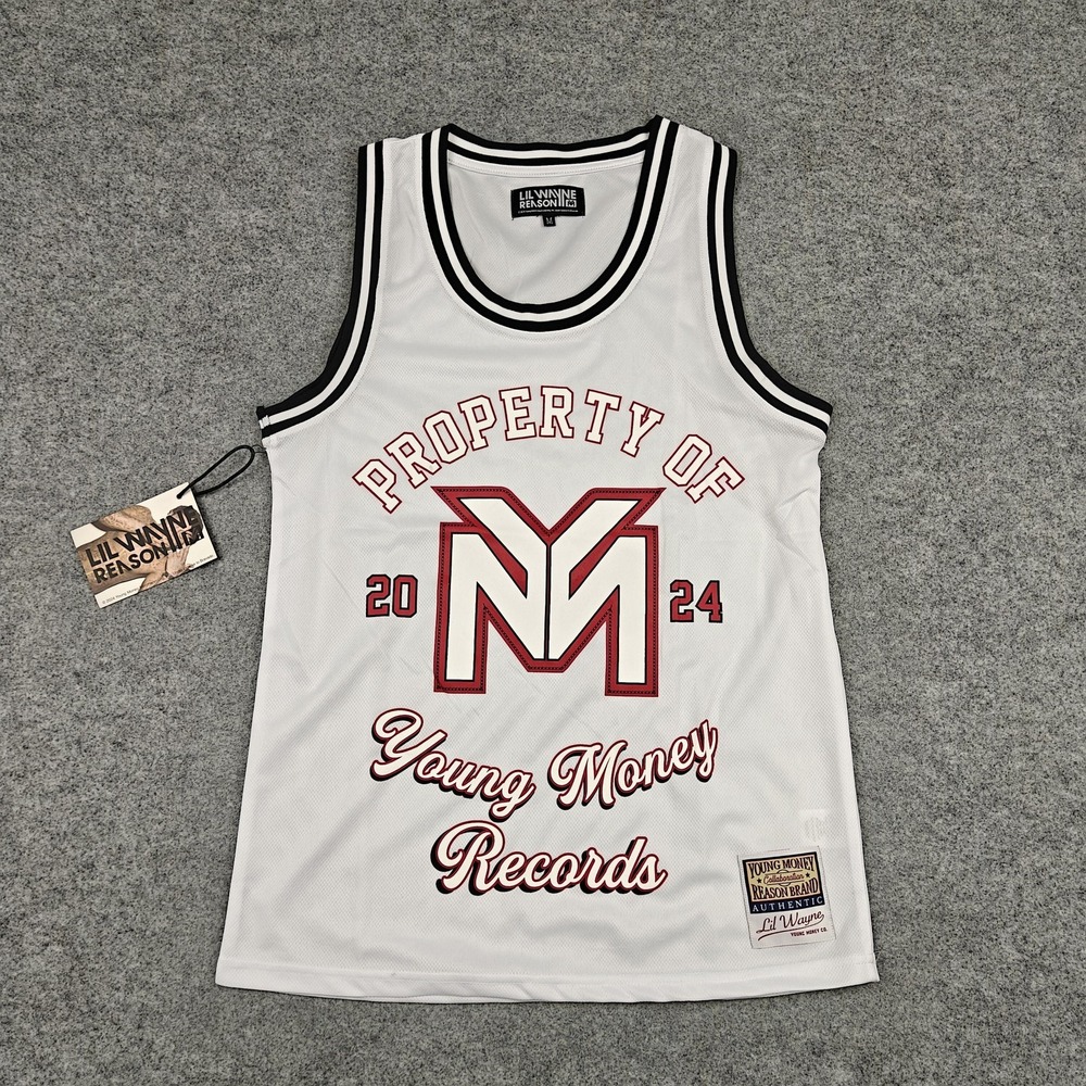 Lil Wayne Young Money Basketball Jersey Mens Medium White Reason Brand RLW-17